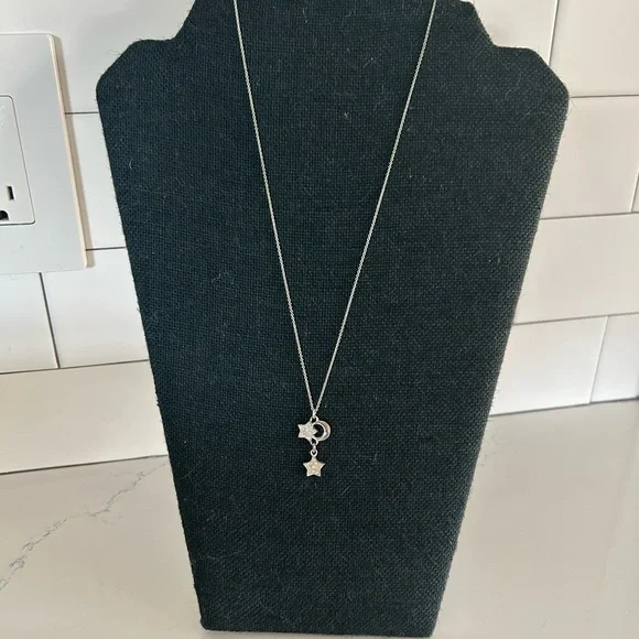 Celestial Moon & Stars Silver Tone Necklace - Picture 1 of 3